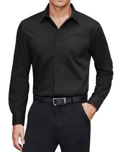 J.VER Men's Black Long Sleeve Dress Shirt XL