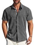 Men's Short Sleeve Casual Button Down Shirt