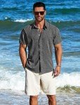 Men's Short Sleeve Casual Button Down Shirt