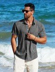 Men's Short Sleeve Casual Button Down Shirt