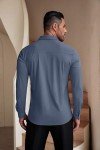 Men's Muscle Fit Denim Blue Dress Shirt