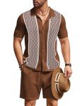Men's Vintage Button Down Short Set and Pants