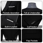 Men's Slim Fit 3-Piece Suit Set - Black