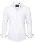 Men's Stretch Wrinkle-Free White Dress Shirt