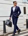 Men's Classic Fit Dark Blue Suit Set