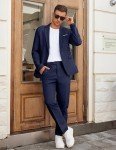 Men's Classic Fit Dark Blue Suit Set