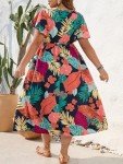 Floerns Plus Size Boho Floral A-Line Dress