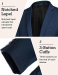 Men's Slim Fit Casual Blazer - Blue XXL