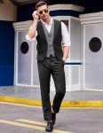 Coofandy Men's Black Layered Formal Vest - Large