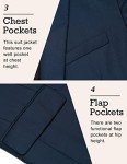 Men's Slim Fit Casual Blazer - Blue XXL