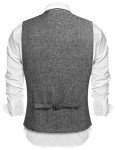 Men's Grey Formal Waistcoat - Regular Fit 4-Button