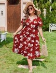 Plus Size Women's Floral Midi Dress with Pockets