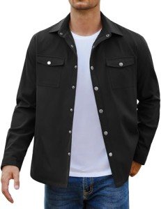 Men's Casual Canvas Military Jacket with Pockets