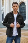 Men's Casual Canvas Military Jacket with Pockets