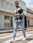 Men's Lightweight Flannel Plaid Casual Jacket