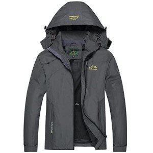 Men's Lightweight Waterproof Grey Raincoat with Hood