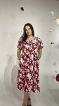 Plus Size Women's Floral Midi Dress with Pockets