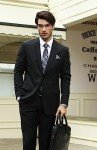 Gray and Black Stripe Tie Set for Men