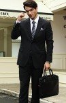 Gray and Black Stripe Tie Set for Men