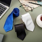 12-Piece Solid Satin Necktie Set for All Occasions