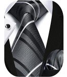 Gray and Black Stripe Tie Set for Men
