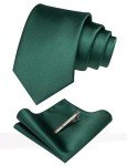 JEMYGINS Green Necktie & Pocket Square Set