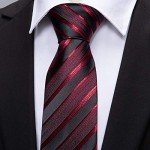 Barry.Wang Classic Stripe Tie Set with Cufflinks