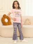 Toddler Girl Leo Heart Print Summer Outfit Set
