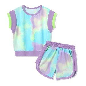 Color Block Tie-Dye Outfit for Toddler Girls