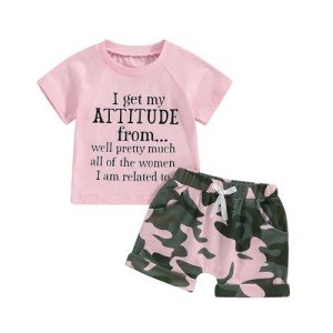 Toddler Girls Summer Outfit: T-Shirt & Shorts Set