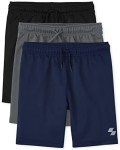 Boys' 3-Pack Basketball Shorts - Black/Tidal