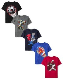 Children's Place 5-Pack Graphic Tees, Size Large