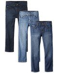 Boys' Straight Leg Jeans 3-Pack in Carbon & Blue
