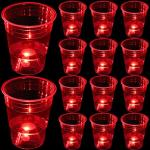 Light Up Glow in the Dark Red Party Cups - 24 Pack