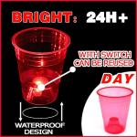 Light Up Glow in the Dark Red Party Cups - 24 Pack