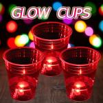 Light Up Glow in the Dark Red Party Cups - 24 Pack