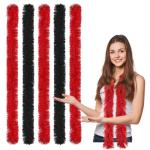 Rocky Horror Red & Black Faux Feather Boas - 5 Pack