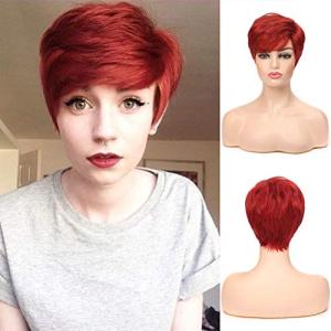 Layered Red Pixie Wig for Rocky Horror Columbia Cosplay