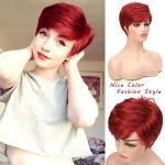 Layered Red Pixie Wig for Rocky Horror Columbia Cosplay