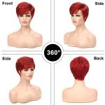 Layered Red Pixie Wig for Rocky Horror Columbia Cosplay