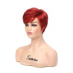 Layered Red Pixie Wig for Rocky Horror Columbia Cosplay