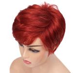 Layered Red Pixie Wig for Rocky Horror Columbia Cosplay
