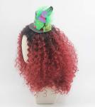 Rocky Horror Red Ombre Curly Wig with Hat for Magenta Cosplay