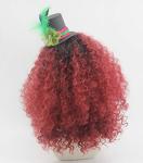 Rocky Horror Red Ombre Curly Wig with Hat for Magenta Cosplay