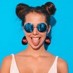 Rocky Horror Red Lips Faux Leather Teardrop Earrings