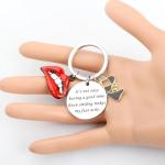 Rocky Horror Picture Show Fun Quote Black Lingerie Keychain