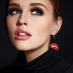 Rocky Horror Red Lips Faux Leather Teardrop Earrings