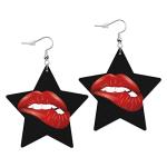Rocky Horror Red Lips Faux Leather Earrings
