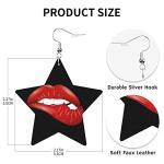 Rocky Horror Red Lips Faux Leather Earrings