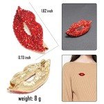 Rocky Horror Red Crystal Lips Brooch Pin